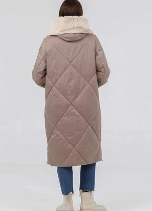 Зимове пальто пуховик великих розмірів lora duvetti, розміри 48-563 фото