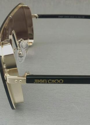 Jimmy choo очки маска женские солнцезащитные коричневые с логотипом бренда4 фото