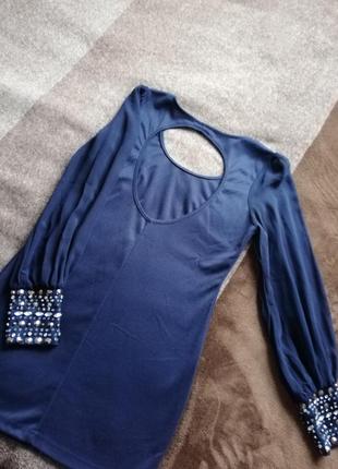Сукня коротенька, темно синього кольору2 фото