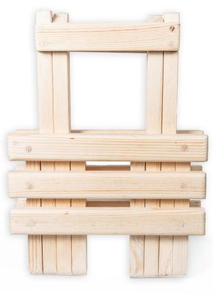 Табурет дерев'яний з натурального дерева (ялина), що складається з компактного стільця для дому та саду5 фото