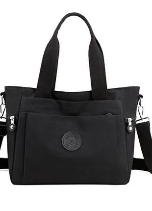 Женская сумка тоут, вместительная сумка женская повседневная, для спорта, путишествий и другого черная