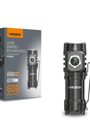 Світлодіодний портативний ліхтарик videx vlf-a055 600 lm 5700 k чорний