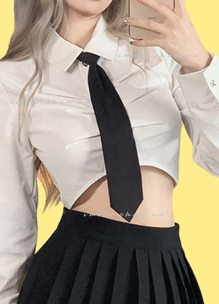 Галстук черный на молнии унисекс женский мужской косплей аниме школьный y2k корейский1 фото