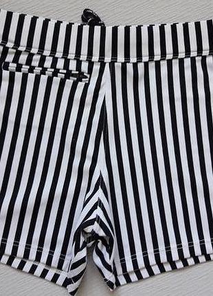 Круті плавки шорти для басейну і пляжу в чорно-білу смужку з кишенею на блискавці