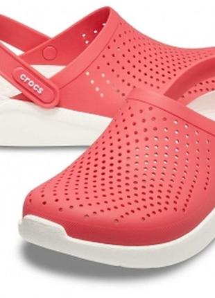 Кроксы женские оригинальные crocs lite ride лайт райд сабо кроксы crocs literide™ clog poppy / white6 фото