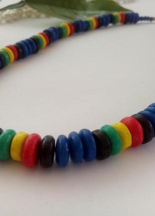 Бусы "радуга" ссср, 50-60-е годы, папье-маше, винтаж, летние