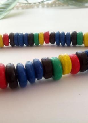 Бусы "радуга" ссср, 50-60-е годы, папье-маше, винтаж, летние
