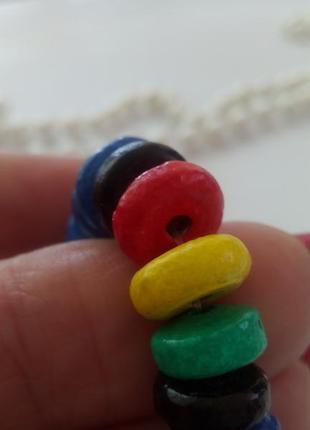 Бусы "радуга" ссср, 50-60-е годы, папье-маше, винтаж, летние