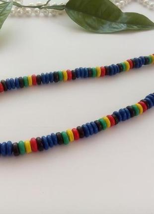 Бусы "радуга" ссср, 50-60-е годы, папье-маше, винтаж, летние