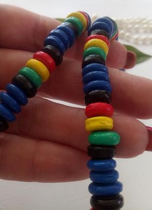 Бусы "радуга" ссср, 50-60-е годы, папье-маше, винтаж, летние
