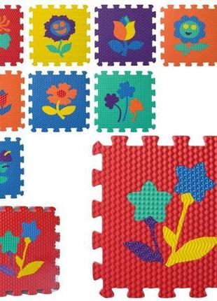 Килимок пазл мозаїка для дитини, дитячий розвиваючий килимок пазл квіти, мr 0359