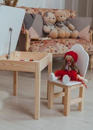Детский столик и стульчик, детский деревянный стол с ящиком и стульчик8 фото