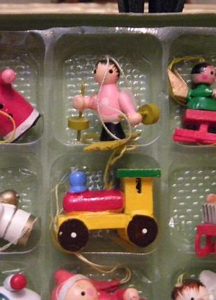 Набор деревянные винтажные ёлочные игрушки №2