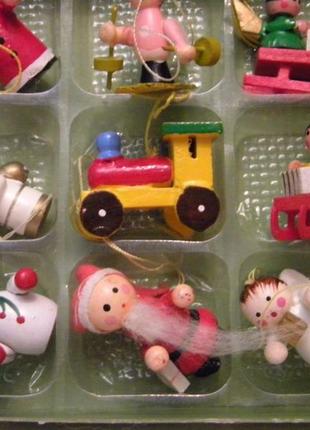 Набор деревянные винтажные ёлочные игрушки №2