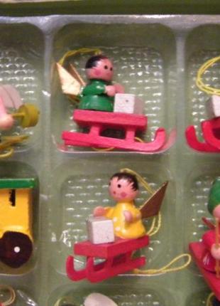 Набор деревянные винтажные ёлочные игрушки №2