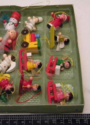 Набор деревянные винтажные ёлочные игрушки №2