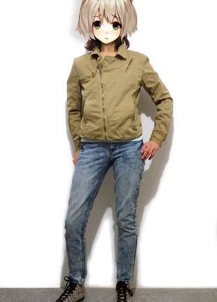 Куртка g-star raw denim 3301 оригинал rn104506 бежевая светлая хаки демисезонная косуха ветровка6 фото