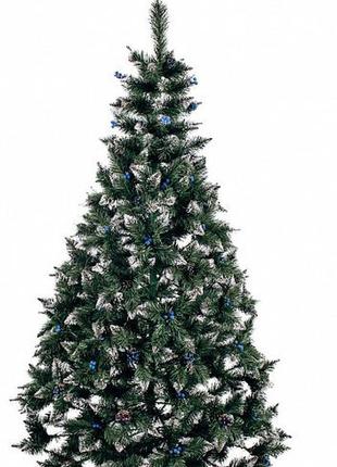 Новогодняя елка с шишками и калиной (синяя) 1.8 м
