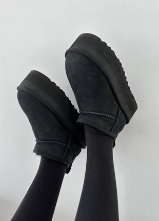 Натуральные женские угги на платформе, Ugg теплі хутряні чоботи 100.5 фото