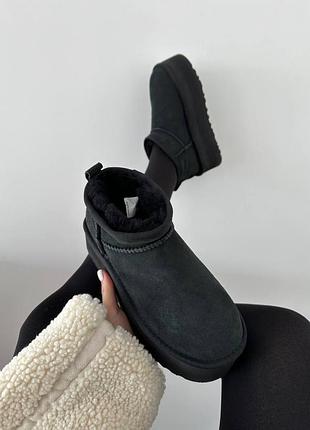 Натуральные женские угги на платформе, Ugg теплі хутряні чоботи 100.7 фото