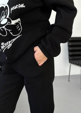 Спортивный костюм с мики маусом худи + штаны турецкая трехнить пенье на мягком и теплом флисе8 фото