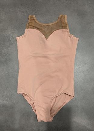 Купальник на балет, гимнастику бежевый, персиковый овация 34 размер