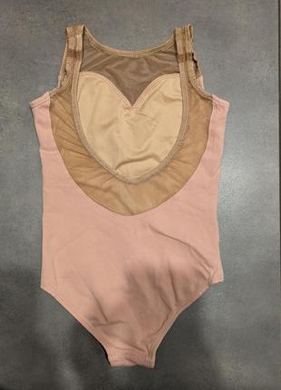Купальник на балет, гимнастику бежевый, персиковый овация 34 размер