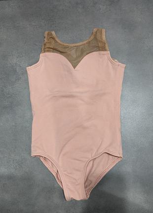 Купальник на балет, гімнастику бежевий, персиковий овація 34 розмір