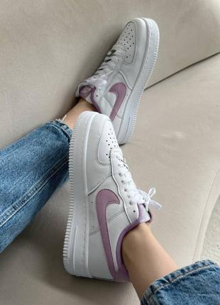 Кроссовки nike air force 1 low white/violet1 фото