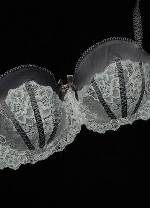 80с / 36с  сатиновый  бюстгальтер балконет с кружевом secret possessions