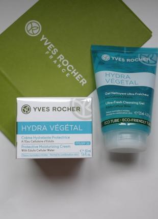 Набір (крем spf20 + гель  )-hydra vegetal yves rocher - ів роше гель для вмивання