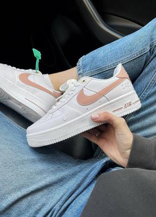 Кросівки nike air force 1 white/pink1 фото