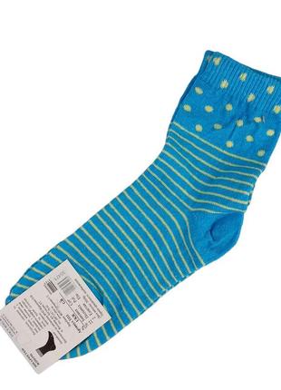 Шкарпетки жіночі середні демісезонні 23-25 розмір (36-40 взуття) стрейчеві з малюнком блакитний6 фото