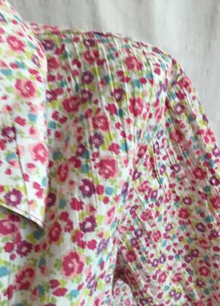 Стильная летняя блуза рубашка / цветочный принт / 5-6 xl2 фото