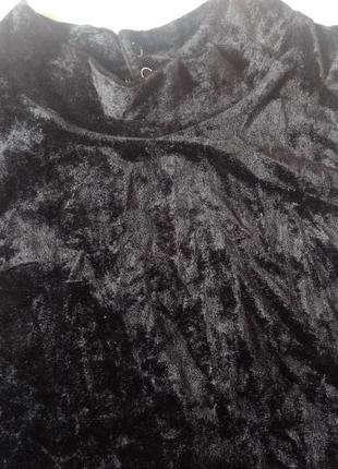 8-10 шикарное черное велюровое бархатное боди с горловиной чокером9 фото