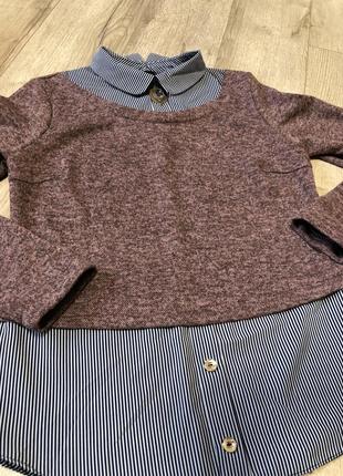 Светер, светер з імітацією сорочки, кофта з імітацією сорочки