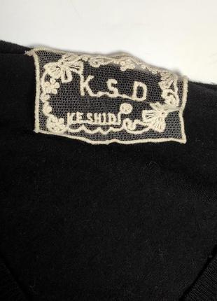 Джемпер женский черного цвета на пуговицах с нашивками от бренда k.d.s xs s4 фото