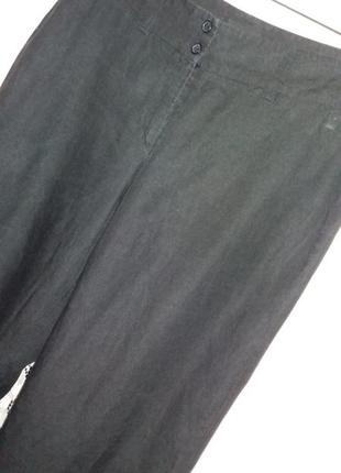 Стильні широкі штани брюки 100% льон тренд 2022 cambio (чорні і сірі)3 фото
