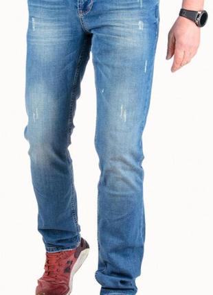 Брендовые голубые джинсы gabba с потертостями р. 44-46 (30/32)