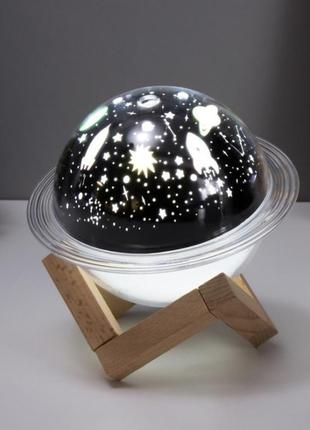 Увлажнитель воздуха проектор звездное небо/ сатурн / настольный светильник ночник проекционный3 фото