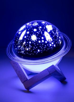 Увлажнитель воздуха проектор звездное небо/ сатурн / настольный светильник ночник проекционный9 фото