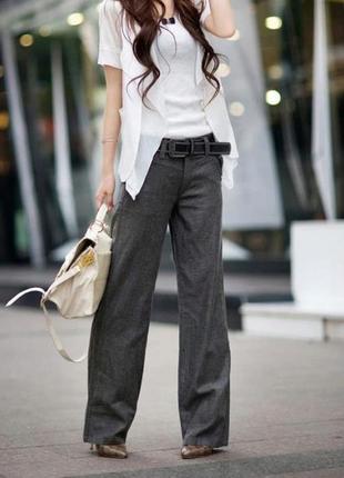Стильні широкі штани брюки 100% льон тренд 2022 cambio (чорні і сірі)1 фото