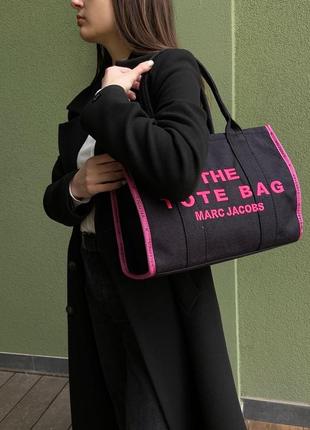 Сумка бренда marc jacobs large tote bag  популярная модель текстиль