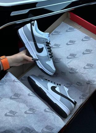Кроссовки nike sb dunk low rm white grey black