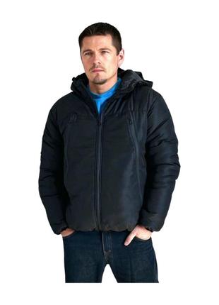 Теплая куртка с капюшоном мужская синтепон дутик пуфер черная утепленная качественная фирменная дешевая акция спортивная на молнии дута курточка зима9 фото
