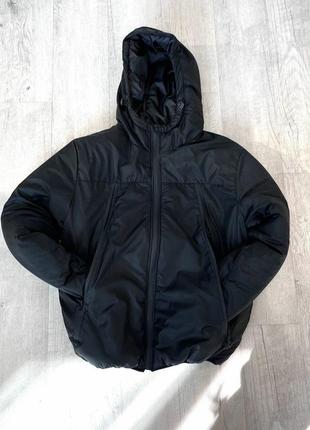 Теплая куртка с капюшоном мужская синтепон дутик пуфер черная утепленная качественная фирменная дешевая акция спортивная на молнии дута курточка зима6 фото