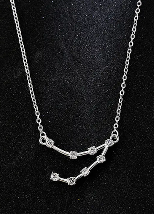 Серебряная подвеска знак зодиака козерог, цепочка с созвездиями, серебро 925 пробы, длина 39.5+4 см