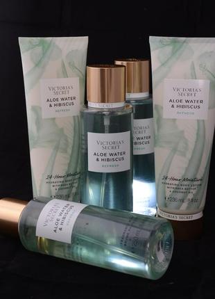 Подарунковий набір victoria's secret aloe water & hibiscus лосьйон 236 мл2 фото