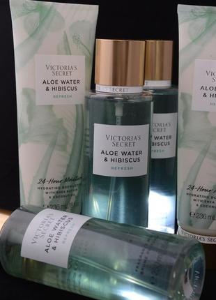 Подарунковий набір victoria's secret aloe water & hibiscus лосьйон 236 мл3 фото