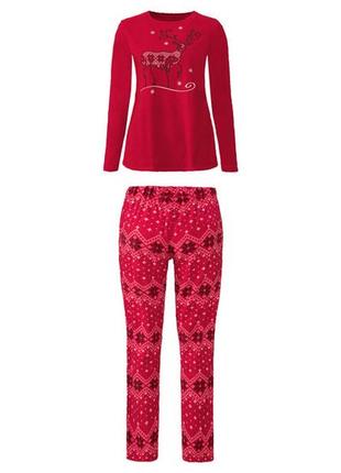 Флисовый костюм теплая пижама из флиса esmara xs 40-42 германия красный2 фото